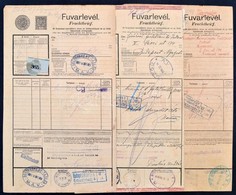 1919-1921 3 Db 30f-es Magyar-német Vasúti Teheráru Fuvarlevél, Az Egyik Gyorsáru Fuvarlevéllé átalakítva - Unclassified