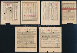 Cca 1940 8 Db Különböző BSZKRt átszállójegy - Sin Clasificación