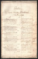 1792 A Budai Országgyűlés Jegyzőkönyveinek A Mutatója Kézzel írva Latin Nyelven, 14 P. - Unclassified