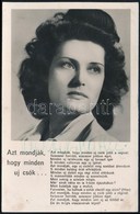 1944 Karády Katalin Saját Kézzel Aláírt Fénykép Fotólap - Otros & Sin Clasificación