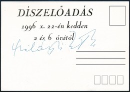 Szilágyi István (1937-) Színész Aláírása 'A Három Testőr Afrikában' C. Film Díszbemutatójának  Képeslapjának Hátoldalán. - Sonstige & Ohne Zuordnung