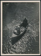 Cca 1933 Kinszki Imre (1901-1945): Csónakázó-tó, Pecséttel, Aláírással Jelzett, Vintage Fotóművészeti Alkotás, 18x13 Cm - Otros & Sin Clasificación