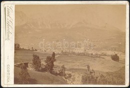 Cca 1895 Cortina (Dél-Tirol) Látképe, Gaet Ghedina Keményhátú Fotója, 11×16 Cm / Cortina D'Ampezzo, South Tyrol, Vintage - Otros & Sin Clasificación