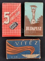 Cca 1950 3 Teli Doboz Borotvapenge: Budapest, Vitéz, 5 éves Terv - Publicidad