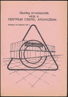 Cca 1980 Csepel Áruház Plakátja, 29×21 Cm - Advertising