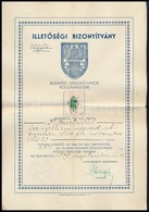 1939 Izraelita ügyvéd Budapesti Illetőségi Bizonyítványa. - Andere & Zonder Classificatie