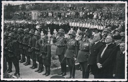 1941 Délvidék, A Vérengzés Hősi Halottainak Temetése, Katonatisztekkel és Honvédekkel, Fotólap, 9x13 Cm - Other & Unclassified