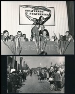 Cca 1960 Munkásmozgalom 4 Db Fotó, Két Okmány. Honi Légvédelem Mappa - Otros & Sin Clasificación