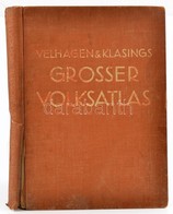 1936 Velhagen & Klasing Grosser Volks-Atlas. Herausgegeben Von Dr. Konrad Frenzel, Gerincnél Sérült Egészvászon Kötésben - Otros & Sin Clasificación