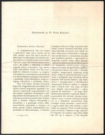 1920 A Magyar Püspöki Kar által Kiadott Körlevele A Háborúval és Annak Következményeivel Kapcsolatban, 7p - Unclassified