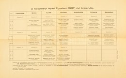 1937 A Keszthelyi Nyári Egyetem órarendje, Hajtott - Unclassified