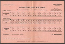 1942 2 Db Fogaskerekű Menetrend 36x25 Cm - Sin Clasificación