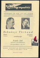 1936 Dohnányi Ernő és Jacques Thibaud Szonátaestje, Kerpely Jenő Közreműködésével, 11p - Altri & Non Classificati