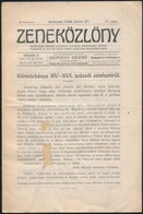 1908-1912 Zeneközlönyv. 1908. Jún. 20., VI. évf. 17. Sz.  Szerk.: Demény Dezső., 183-190 P.+ M. Kir. Államvasutak Nyári  - Other & Unclassified