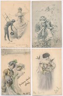 8 Db RÉGI Motívumlap Hölgyekkel / 8 Pre-1906 Motive Postcards With Ladies - Sin Clasificación