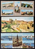 ** * 70 Db MODERN Nagy Alakú Külföldi Városképes Lap / 70 Modern Big Sized European Town-view Postcards - Unclassified