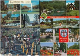 ** 8 Db Modern Külföldi Szabadtéri Sakk Motívumú Képeslap / 8 Modern European Outdoor Chess Motive Postcards - Unclassified