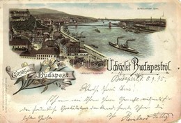 T3/T4 1895 (Vorläufer!!!) Budapest I. Várkert Rakpart, Tabán, Döbrentei Tér, Lánchíd. Druck U. Verlag V. Louis Glaser Ar - Unclassified