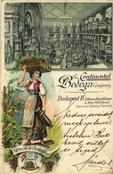 T2/T3 1898 (Vorläufer!) Budapest V. The Continental Bodega Company Borcsarnoka, Belső, Reklámlap. Kossuth Lajos Utca 18. - Unclassified