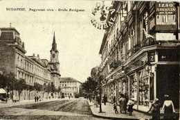 * T2/T3 1922 Budapest VI. Nagymező Utca, Bleier Izsó áruháza A Gólyához, Villamos, üzletek (r) - Unclassified