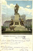 T2/T3 1904 Budapest VII. Keleti Pályaudvar, Vasútállomás, Baross Szobor. Erdélyi Cs. és Kir. Udvari Fényképész Felvétele - Sin Clasificación