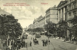 T2/T3 1910 Budapest VIII. Rákóczi út, Nemzeti Színház, Villamos Megálló (EB) - Unclassified