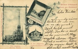 T4 1899 Budapest X. Kőbánya, Református Templom, Jászberényi út, Hotel Szabó Szálloda és Kávéház, X. Kerületi Elöljárósá - Sin Clasificación
