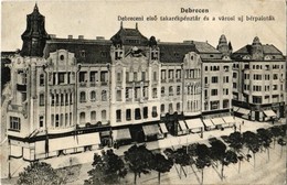 T2/T3 1915 Debrecen, Debreceni Első Takarékpénztár és Városi új Bérpaloták, üzletek. Kiadja Hegedűs és Sándor - Sin Clasificación