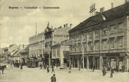 T3 1925 Sopron, Várkerület, Dürböck Szobafestő Reklámja A Házfalon, Lederer Testvérek üzlete, Villamos. Kiadja Piri Dáni - Sin Clasificación