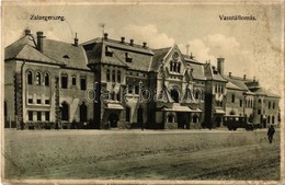 * T2/T3 1928 Zalaegerszeg, Vasútállomás, Autóbusz. Kiadja Nemes Gábor (fl) - Unclassified