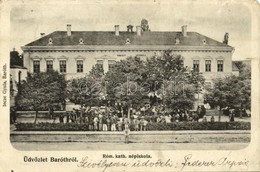 T3 1913 Barót, Baraolt; Római Katolikus Iskola, ünnepség. Kiadja Incze Gyula / Catholic School, Crowd, Celebration (kopo - Sin Clasificación