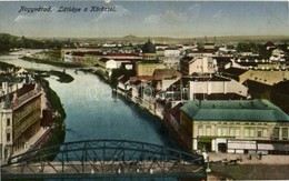 T2/T3 1918 Nagyvárad, Oradea; Látkép A Körössel, Gazdasági Iparbank, Strohmayer Pál, Jánky Antal üzlete, Zsinagóga, Híd. - Sin Clasificación