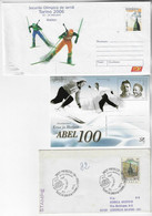 Estonia Italy Romania 1976 2016 2 Postal Stationery + Cover Commemorative Cancel Sport Winter Olympic Games Ski Biathlon - Invierno 2006: Turín