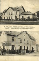 * T3 1933 Dunaszerdahely, Dunajská Streda; Nádrazná Restauracia / Vasútállomás, Vasúti Vendéglő, étterem, Vasutasok. Fot - Ohne Zuordnung
