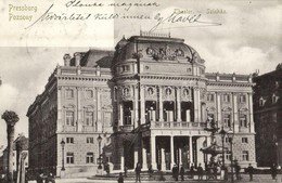 T2 1900 Pozsony, Pressburg, Bratislava; Theater / Színház / Theatre. Verlag V. Louis Koch. Photographie-Karte D.R.G.M. - Sin Clasificación