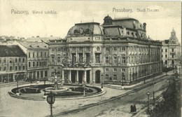 T2 1906 Pozsony, Pressburg, Bratislava; Városi Színház, üzletek. Pressburger's 'Bediene Dich Allein' / Stadt-Theater / T - Sin Clasificación