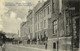 T2/T3 1914 Pozsony, Pressburg, Bratislava; Állami Gimnázium / Grammar School (ragasztónyom / Gluemark) - Sin Clasificación