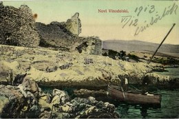 T2/T3 1913 Novi Vinodolski, Novi, Novoga; Fort Ruins, Boat (EK) - Unclassified