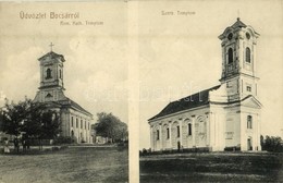 T2/T3 1913 Bocsár, Bocar; Római Katolikus Templom, Szerb Ortodox Templom / Catholic Church, Serbian Orthodox Church - Ohne Zuordnung