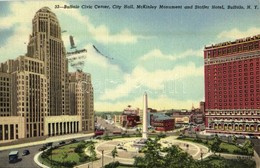 T1/T2 Buffalo, N. Y., Buffalo Civic Center, City Hall, McKinley Monument And Statler Hotel - Zonder Classificatie