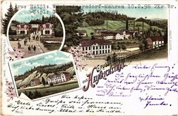 T3 1898 Jindrichov, Heinrichsthal; Post, Bahnhof Und Restauration / Post Office, Railway Station And Restaurant. Olbrich - Ohne Zuordnung