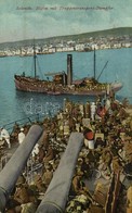 T2/T3 Thessaloniki, Saloniki, Salonique; Hafen Mit Truppentransport-Dampfer / Military Harbor With Troop Transporting St - Sin Clasificación