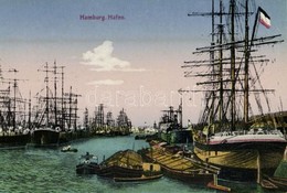 ** Hamburg, Hafen - 4 Db Régi Képeslap A Kikötőről / 4 Pre-1945 Postcards Of The Port, Harbor - Unclassified