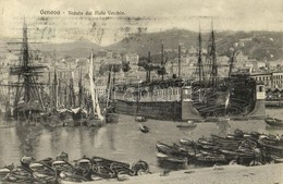 * T4 1907 Genova, Genoa; Veduta Dal Molo Vecchio / View From The Old Pier, Shipyard, Sailing Vessels, Boats (Rb) - Sin Clasificación