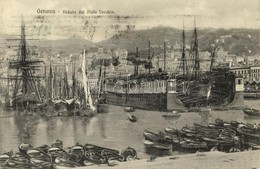 * T4 1907 Genova, Genoa; Veduta Dal Molo Vecchio / View From The Old Pier, Shipyard, Sailing Vessels, Boats (Rb) - Zonder Classificatie