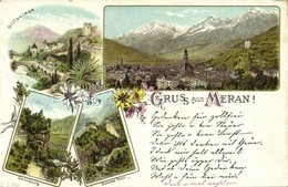 * T2/T3 Merano, Meran (Südtirol); Gilfanlage, Zenoburg, Schloss Tirol / San Zeno Castle, Tyrol Castle. C. J. 212. Art No - Sin Clasificación