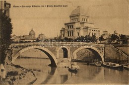 ** T2 Roma, Rome; Sinagoga Ebraica Con Il Ponte Quattro Capi / Synagogue - Ohne Zuordnung