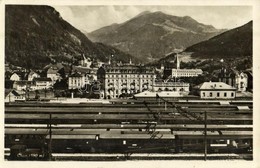 * T1/T2 1937 Chur, Coire; Hotel Steinbock, Railway Station, Trains - Unclassified