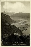 T1/T2 1934 Villeneuve, Dents Du Midi, Vues De Caux S/Montreux / Mountains, Village - Sin Clasificación