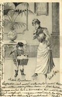 T2/T3 1902 Child As A K.u.K. Post Officer Delivering Letters To A Lady. B.K.W.I. 723/4. S: E. Sch. + 'FÜLEK - MISKOLCZ 4 - Unclassified